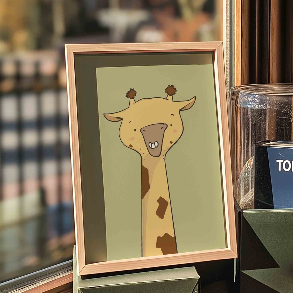 Cute Giraffe Wall Art Print