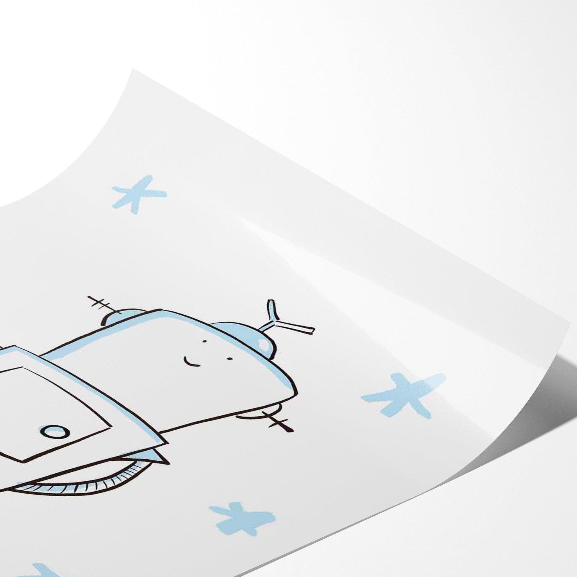 Cute Robot Illustration Art Print - Wall Decor for Kids