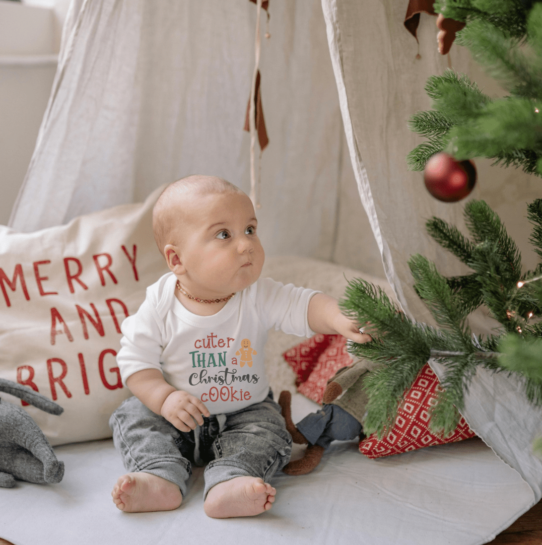 Long Sleeve Christmas Cookie Graphic Bodysuit for Baby