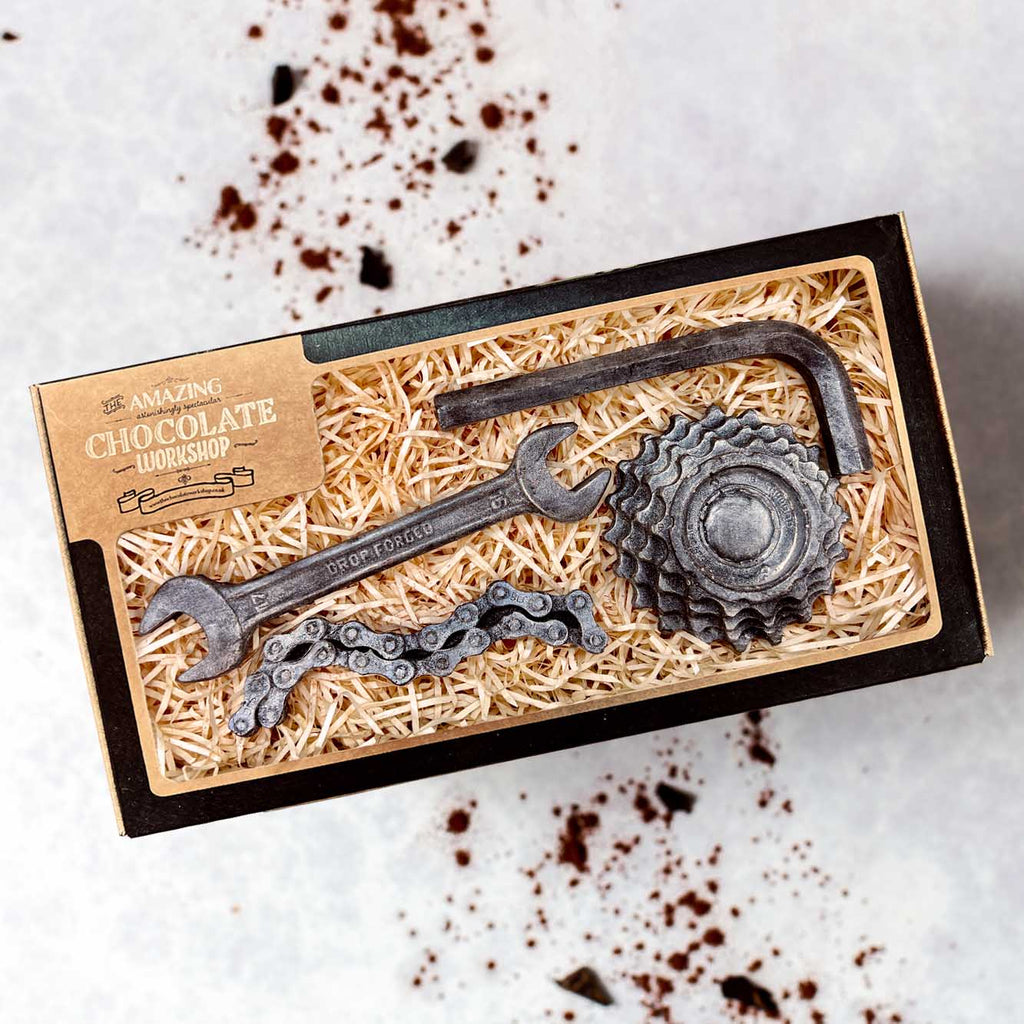 Cycling Lovers Chocolate Gift Set – Chain, Bike Gear, Spanner & Allen Key Box