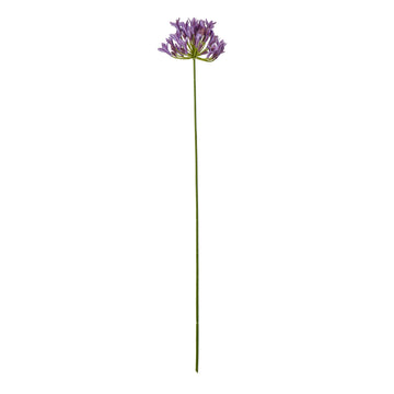 Lifelike lilac agapanthus spray with green stem, faux floral decor for vases or arrangements, 75cm tall. by Sostter at brixbailey.com