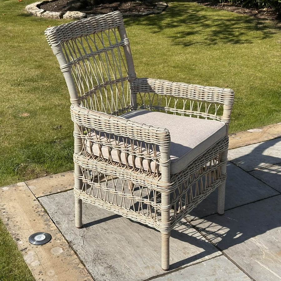 Handcrafted Acacia wood Provence dining table, rich brown, seats 6-8, for stylish outdoor entertaining by Sostter at brixbailey.com
