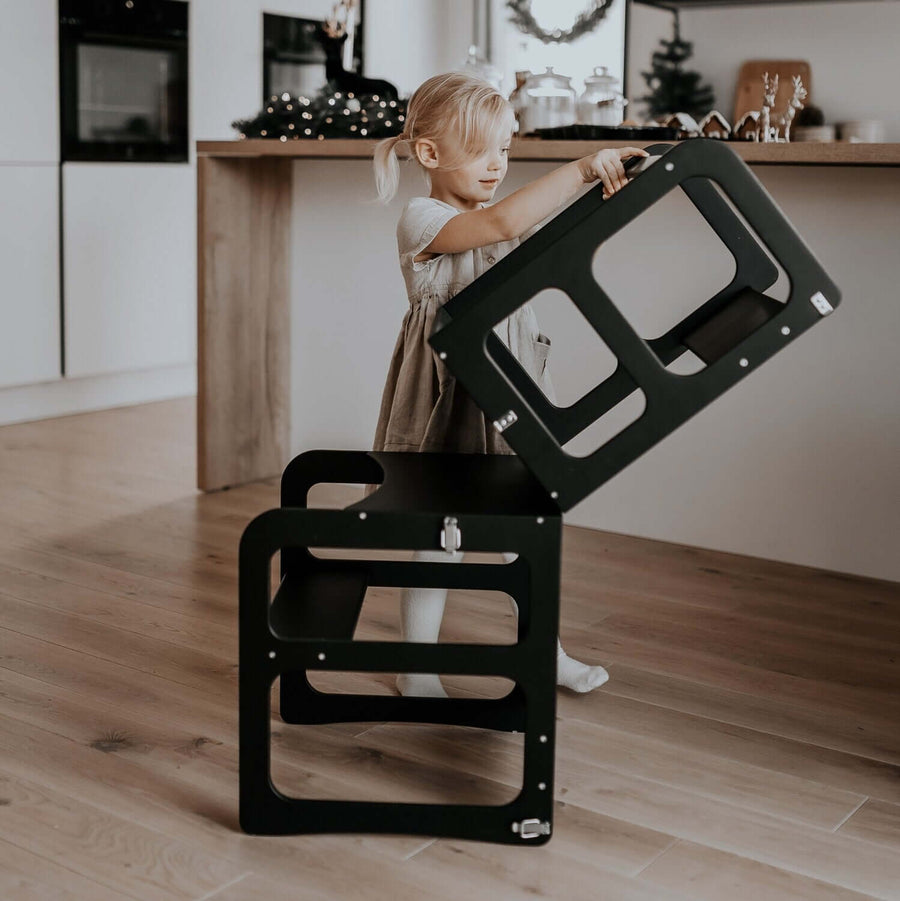 2-in-1 Convertible Kitchen Tower – Safe & Versatile for Kids by Montessori House Bed at www.brixbailey.com