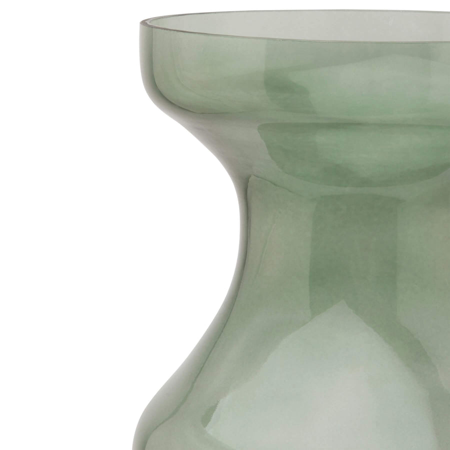 Smoked sage fluted glass vase with vertical ribbing, 60cm tall, modern home decor centerpiece by Sostter at brixbailey.com