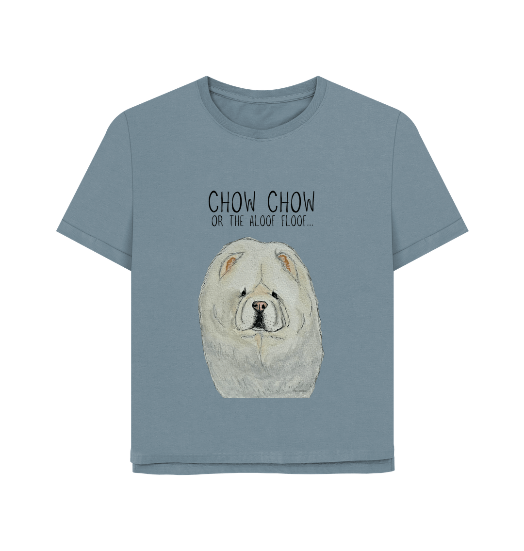 Embrace the Aloof Floof: Cream Chow Chow Women’s Relaxed Fit T-Shirt