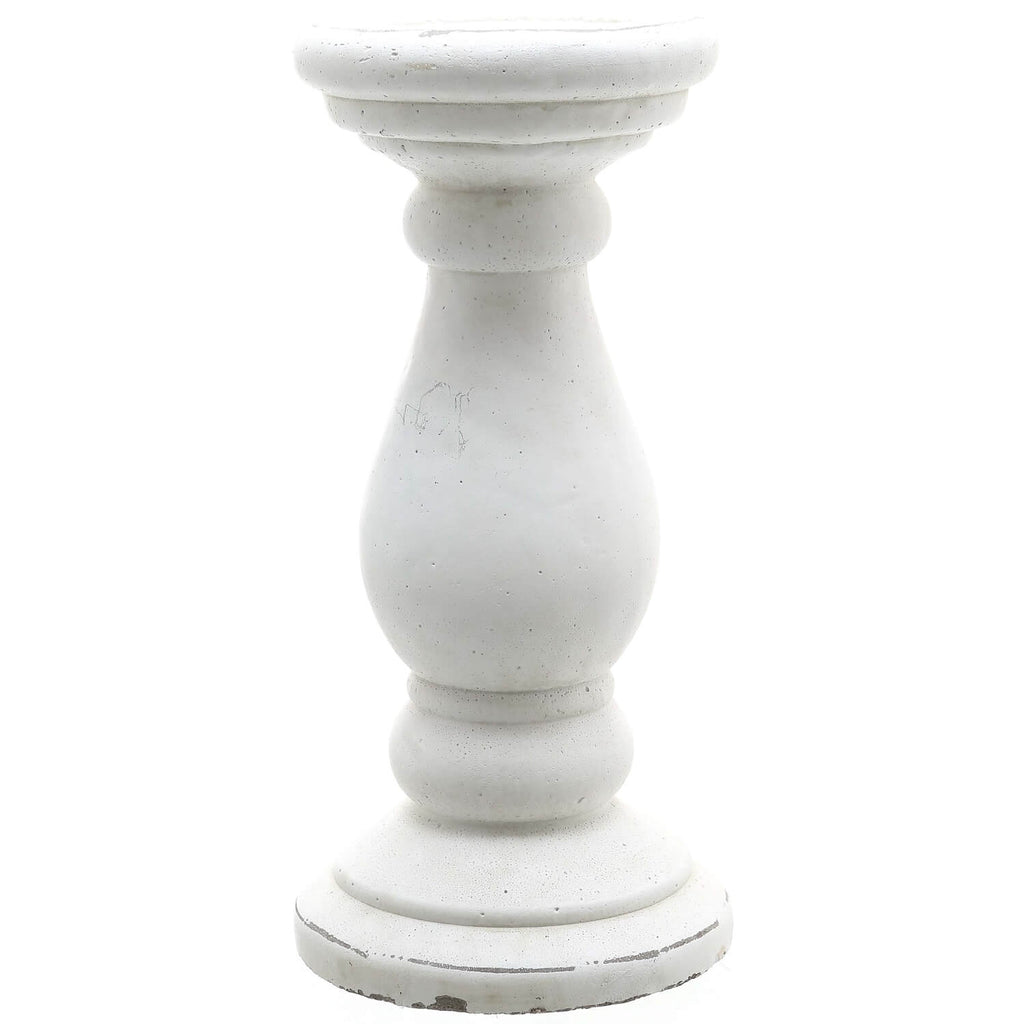 Handcrafted white ceramic candle holder with matte finish and sculptural minimalist design for modern interiors. by RoomLondon at brixbailey.com