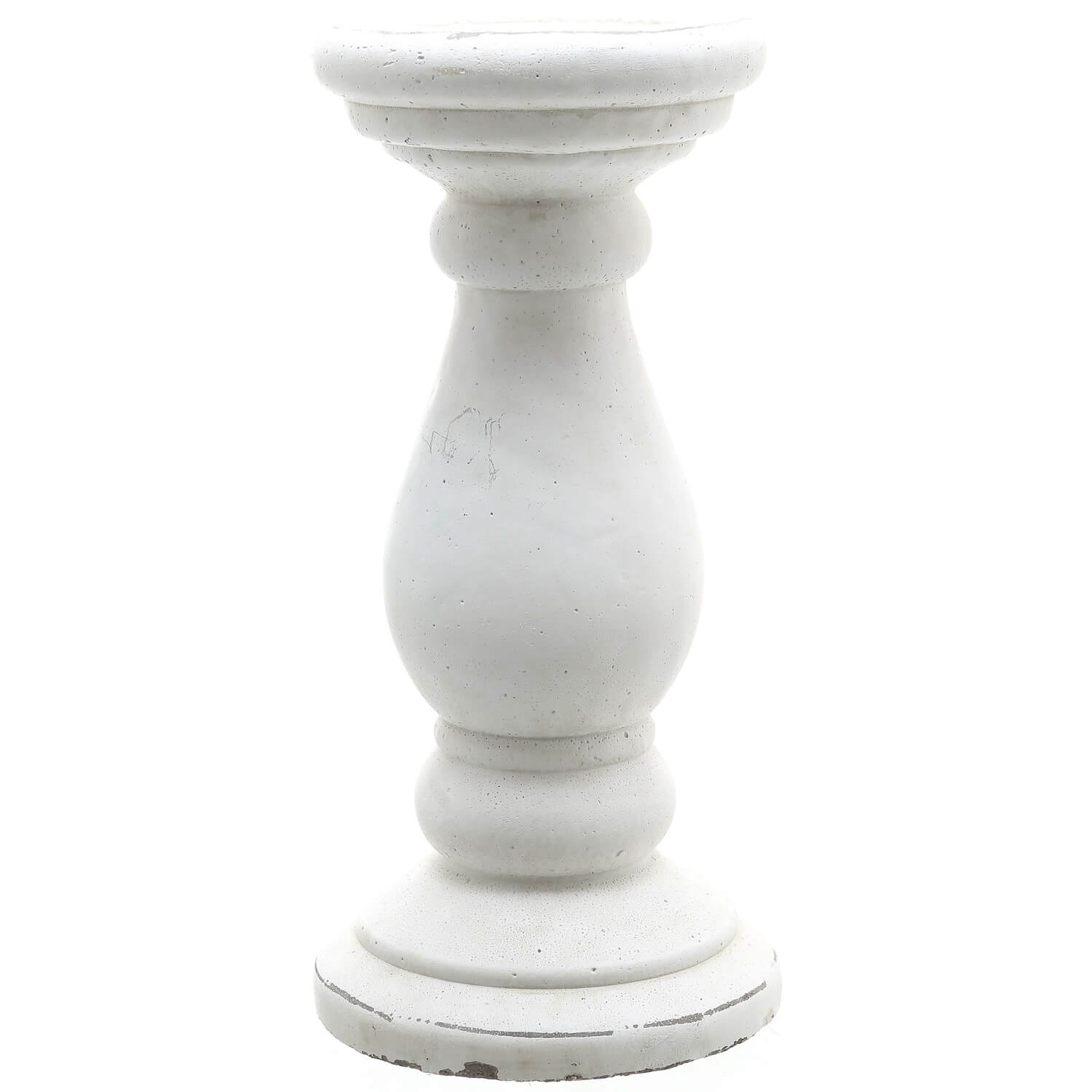 Handcrafted white ceramic candle holder with matte finish and sculptural minimalist design for modern interiors. by RoomLondon at brixbailey.com