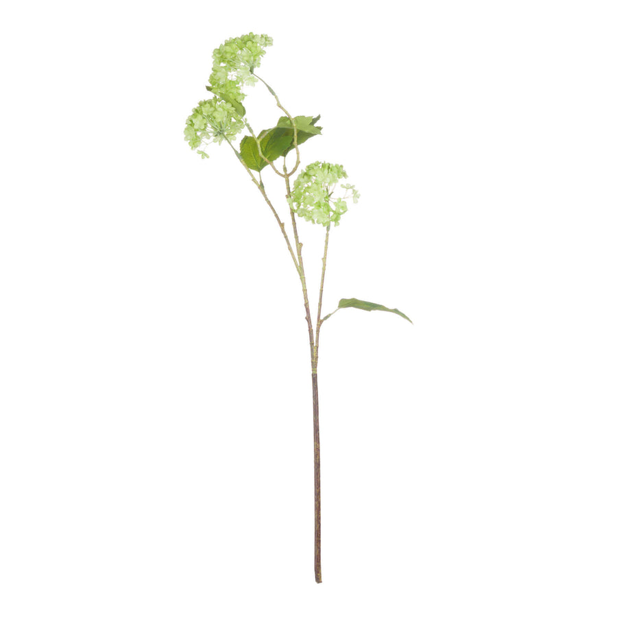 Lifelike artificial Viburnum spray with green foliage and clustered blooms for home decor arrangements by Sostter at brixbailey.com