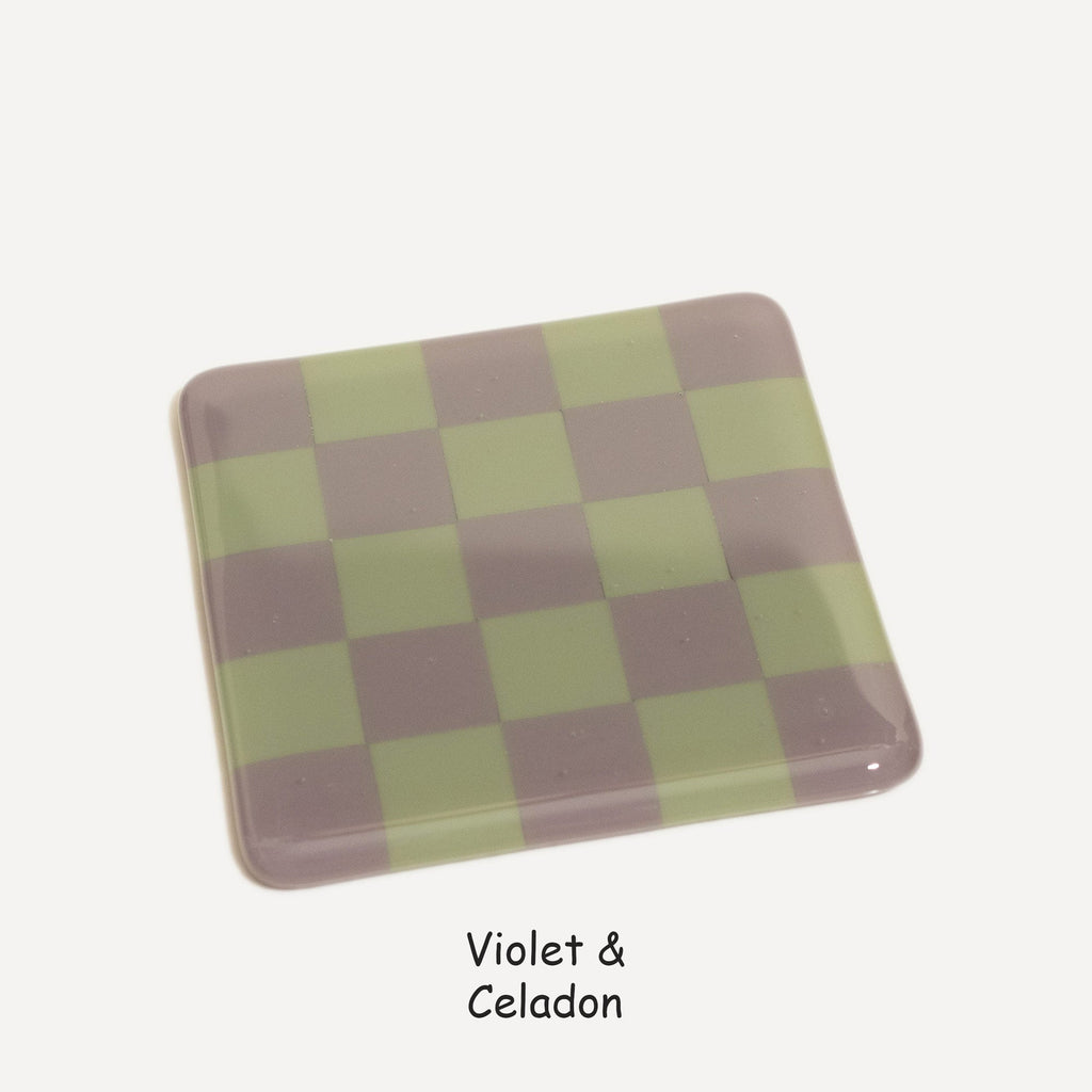 10cm Chequered Dual Colour Coaster - Oceanside Collection