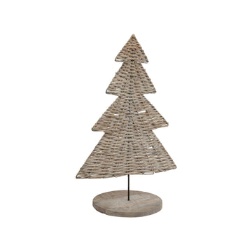 Handcrafted wicker Christmas tree ornament in warm brown, showcasing natural woven texture for rustic holiday dÃ©cor. by Sostter at brixbailey.com