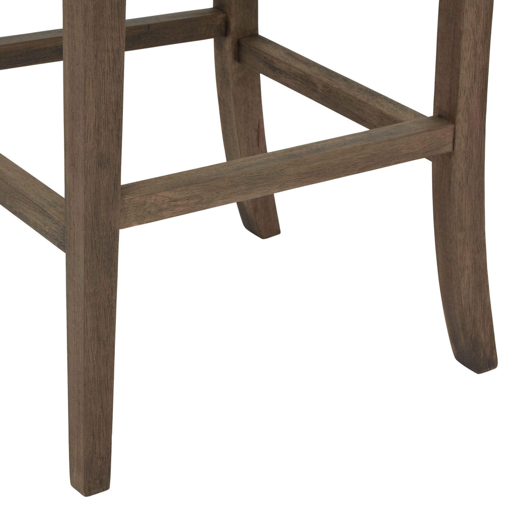 Compton grey barstool with woven fabric upholstery and solid rubberwood frame for modern dining spaces by RoomLondon at brixbailey.com