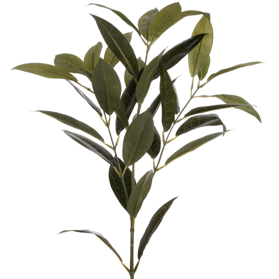 Faux bay leaf spray with realistic emerald foliage, 75cm tall, for Mediterranean kitchen or table decor by Sostter at brixbailey.com