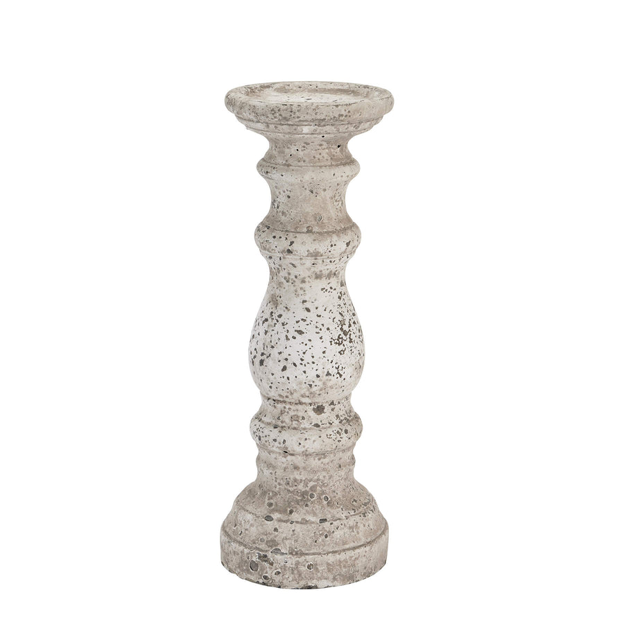 Handcrafted ceramic candle holder with stone texture in neutral color, perfect for modern or traditional decor ambiance (124 chars) by Sostter at brixbailey.com