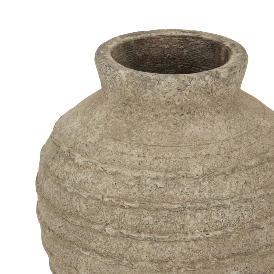 Grey ceramic vase from Tuscan collection, matte finish, minimalist design for floral arrangements or decor centerpiece by Sostter at brixbailey.com