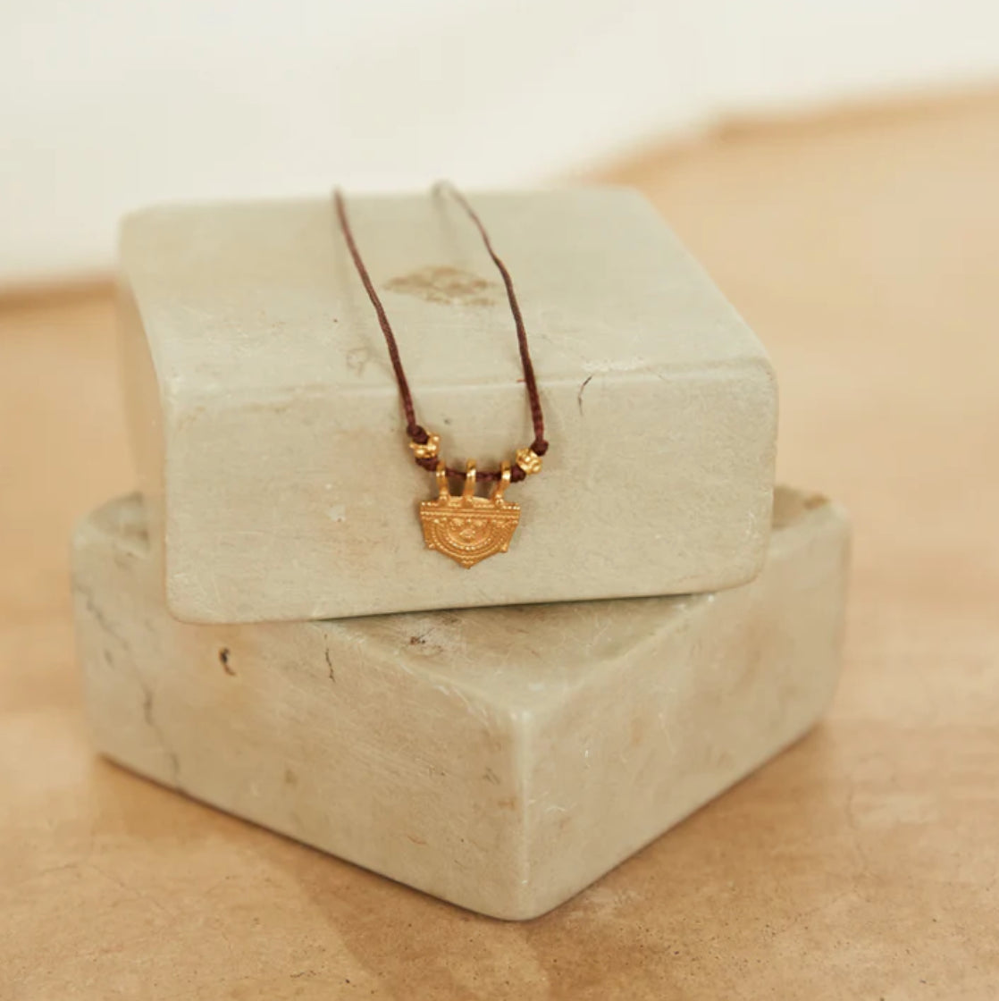 Ethiopian Brass Gold Trinket Necklace