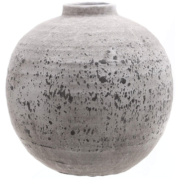 Minimalist stone ceramic vase in neutral tone, 28cm, from Tiber collection for floral arrangements and home decor by Sostter at brixbailey.com