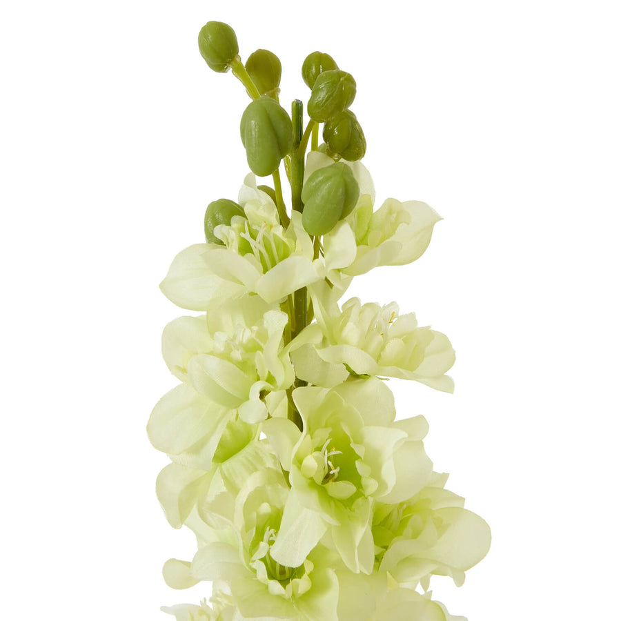 White Elatum Delphinium artificial stem, lifelike white larkspur for cottage garden decor, 78cm floral arrangement by Sostter at brixbailey.com
