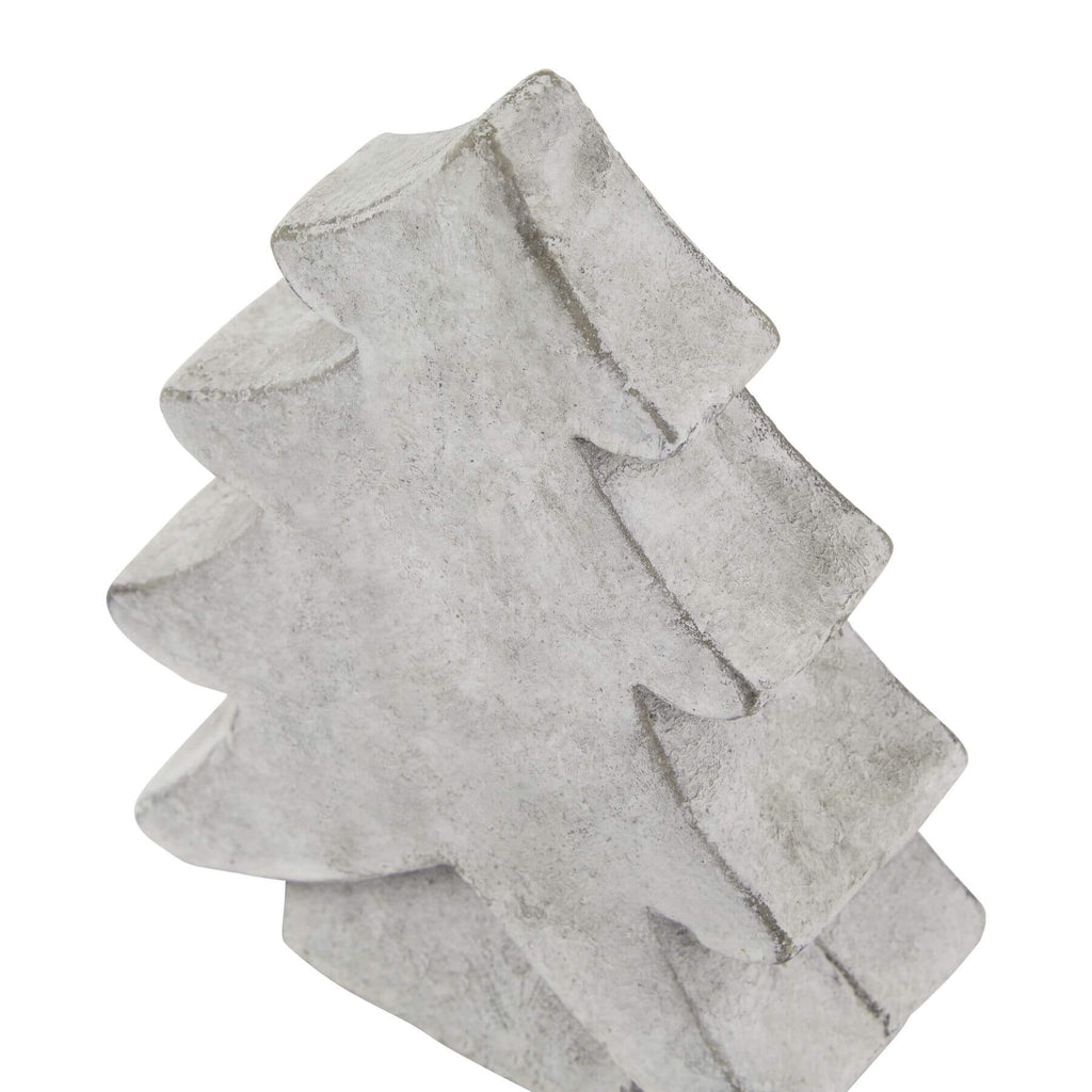 Frosted white ceramic Christmas tree with stone finish, minimalist holiday dÃ©cor, 17cm tall sculptural centerpiece by Sostter at brixbailey.com