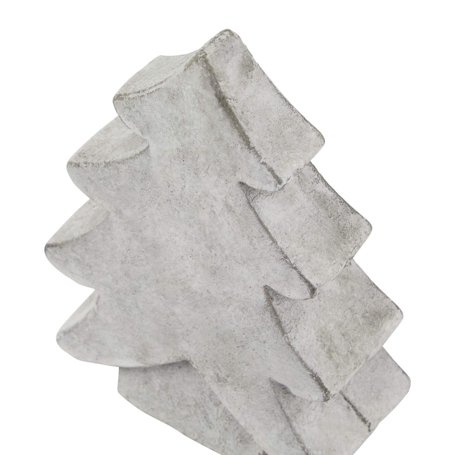 Frosted white ceramic Christmas tree with stone finish, minimalist holiday dÃ©cor, 17cm tall sculptural centerpiece by Sostter at brixbailey.com