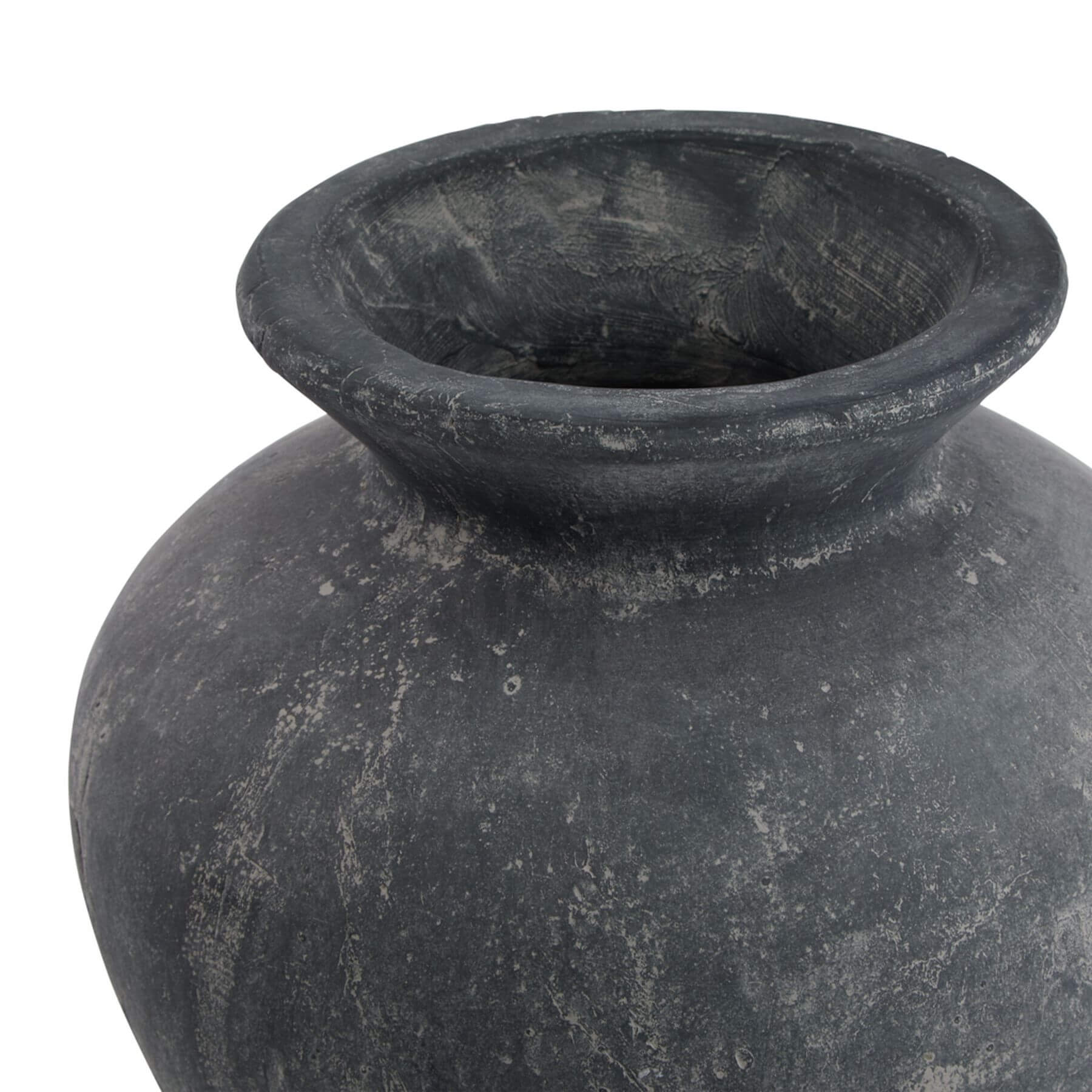 Matte grey ceramic vase, modern minimalist design, 31cm wide, perfect for floral arrangements or standalone decor by sostter at brixbailey.com