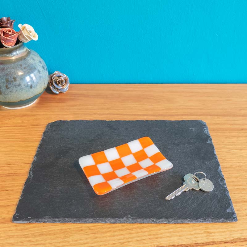 12x7cm Chequered White/Colour Small Tray - Bullseye Collection