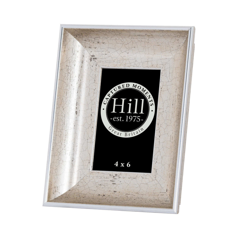 Antique silver photo frame with crackled finish, holds 4x6 picture, elegant home decor for cherished memories by Sostter at brixbailey.com