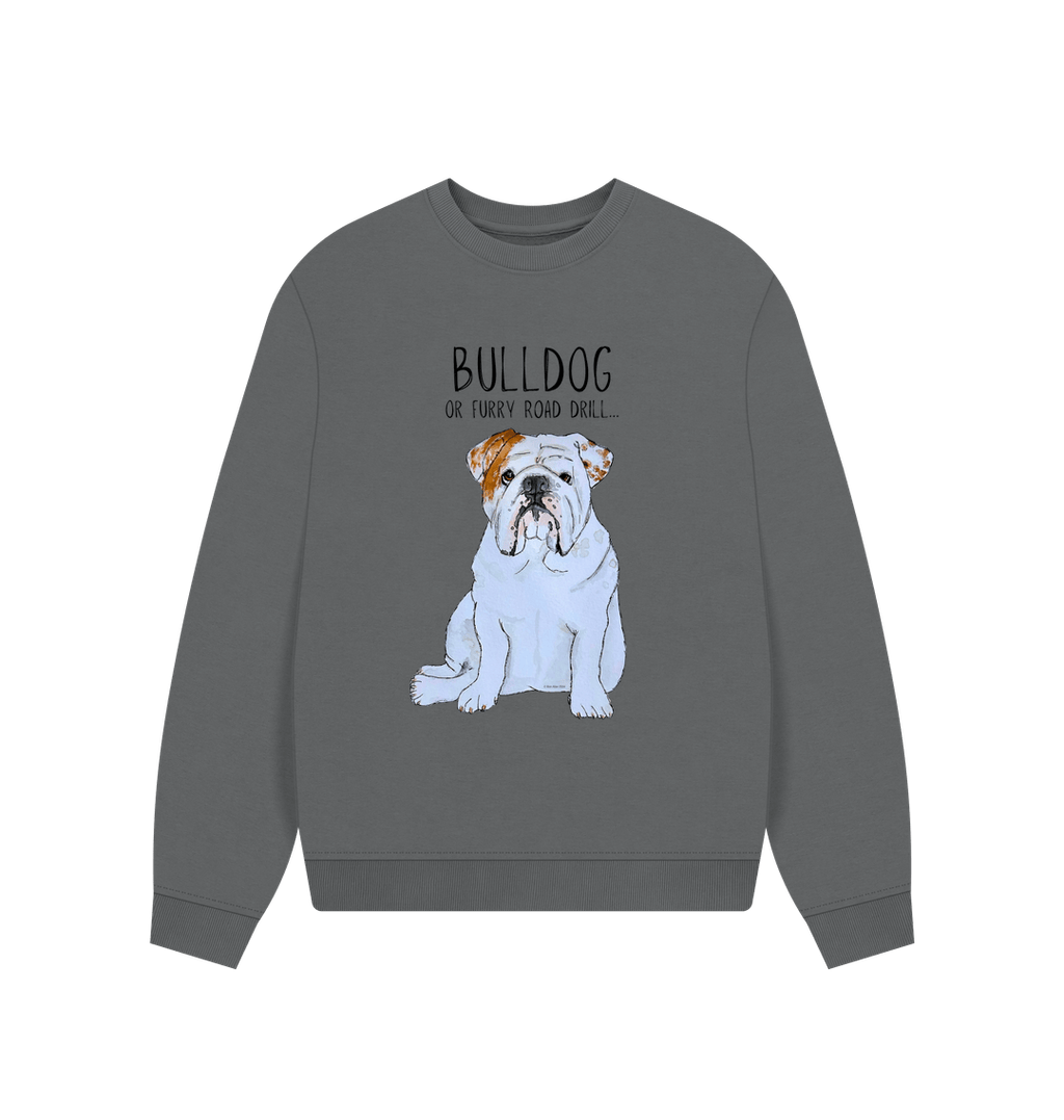 Bulldog Bliss: Furry Road Drill Oversized Sweatshirt for Fierce & Cozy Style!
