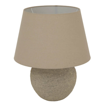 Handcrafted Tuscan grey ceramic lamp with soft finish, 40cm tall, ideal for ambient lighting by Sostter at brixbailey.com