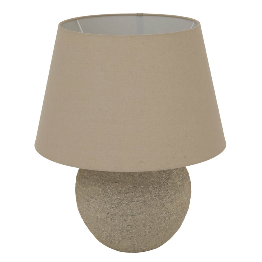 Handcrafted Tuscan grey ceramic lamp with soft finish, 40cm tall, ideal for ambient lighting by Sostter at brixbailey.com