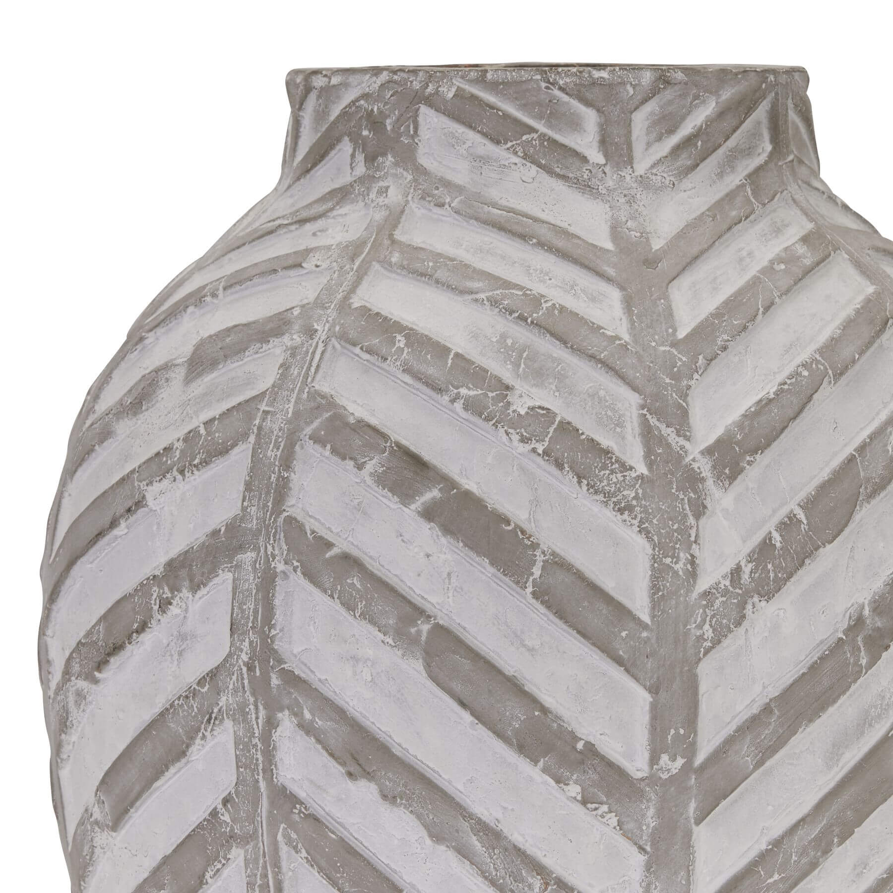 Geometric stone ceramic vase in neutral tone, 36cm tall, part of Bloomville Stone Collection for faux flowers.by Sostter at brixbailey.com