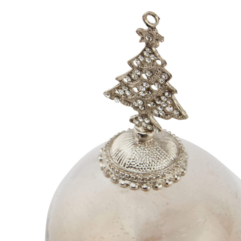 Coffee ombre glass Christmas tree bauble with elegant gradient from espresso to latte and tree-shaped finial by RoomLondon at brixbailey.com
