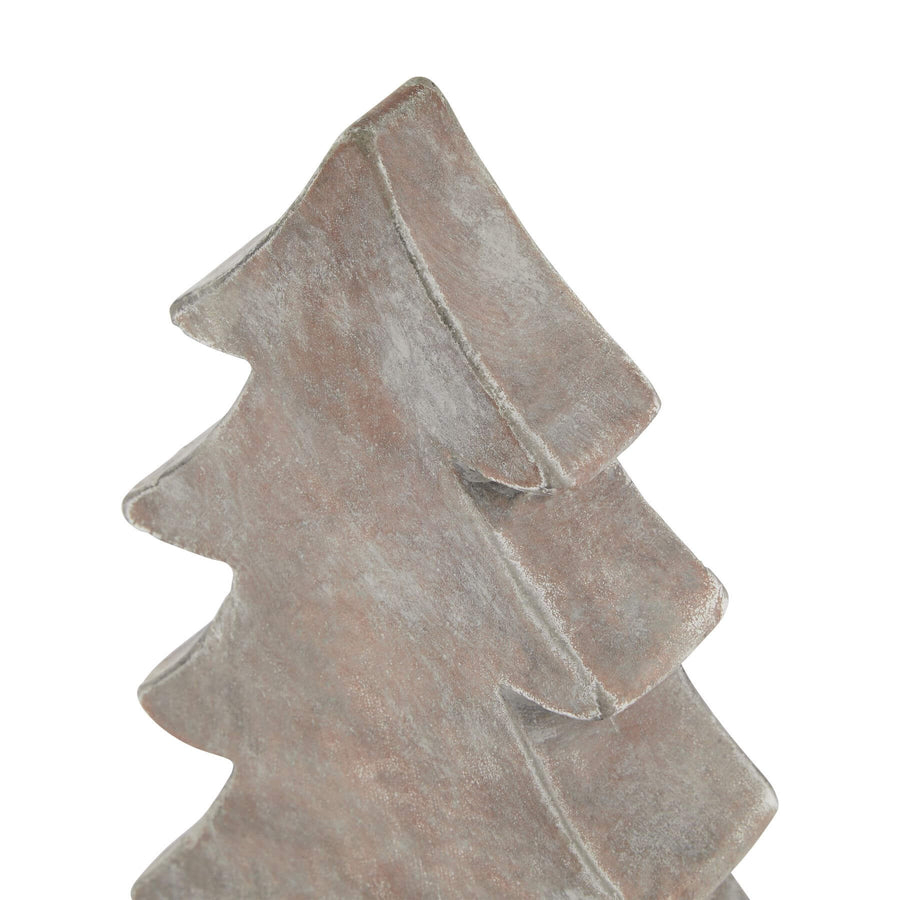Brown ceramic Christmas tree with minimalist design, rustic holiday centerpiece, handcrafted textured finish by Sostter at brixbailey.com