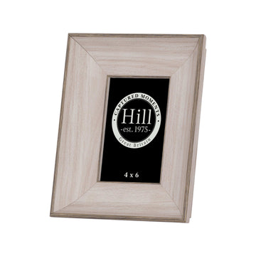 Handcrafted whitewashed wood photo frame with rustic grain, fits 4x6 pictures, distressed finish for home decor by Sostter at brixbailey.com