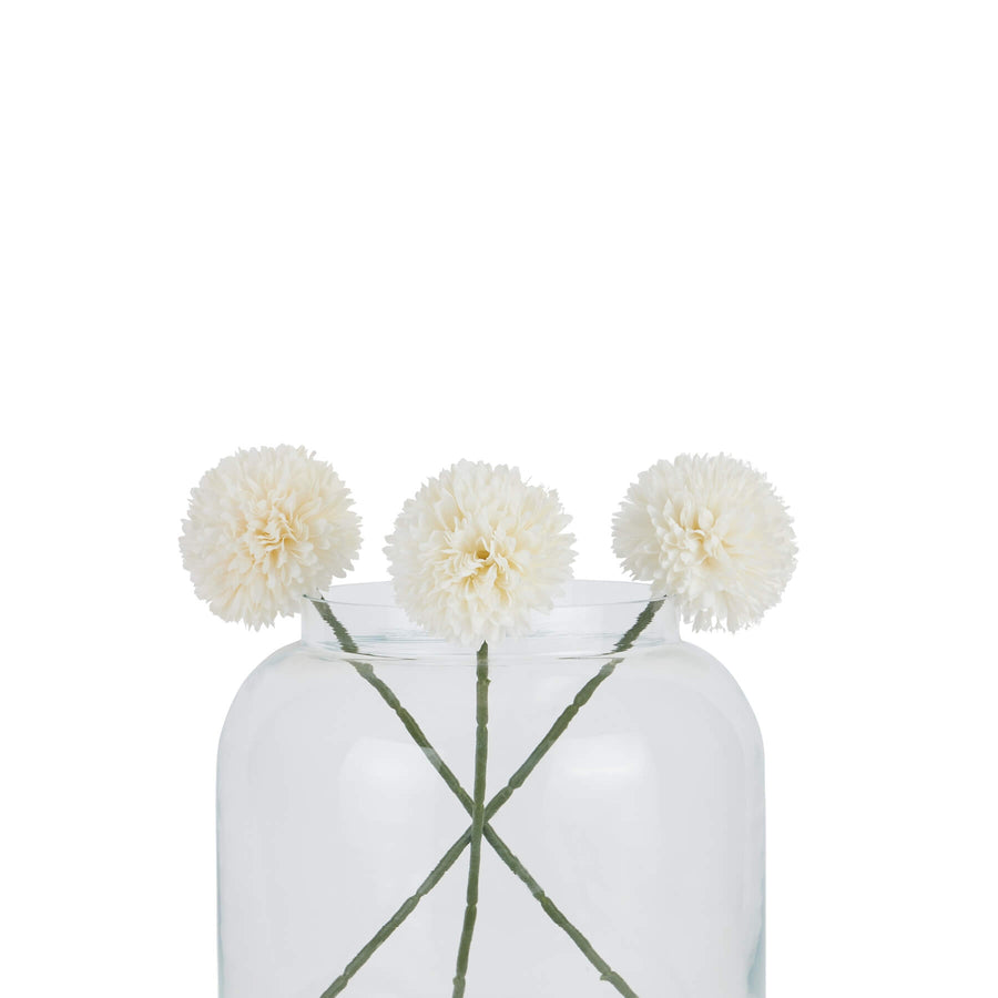 Lifelike white chrysanthemum artificial flower with green stem, 65cm tall, perfect for vases and centerpieces by Sostter at brixbailey.com