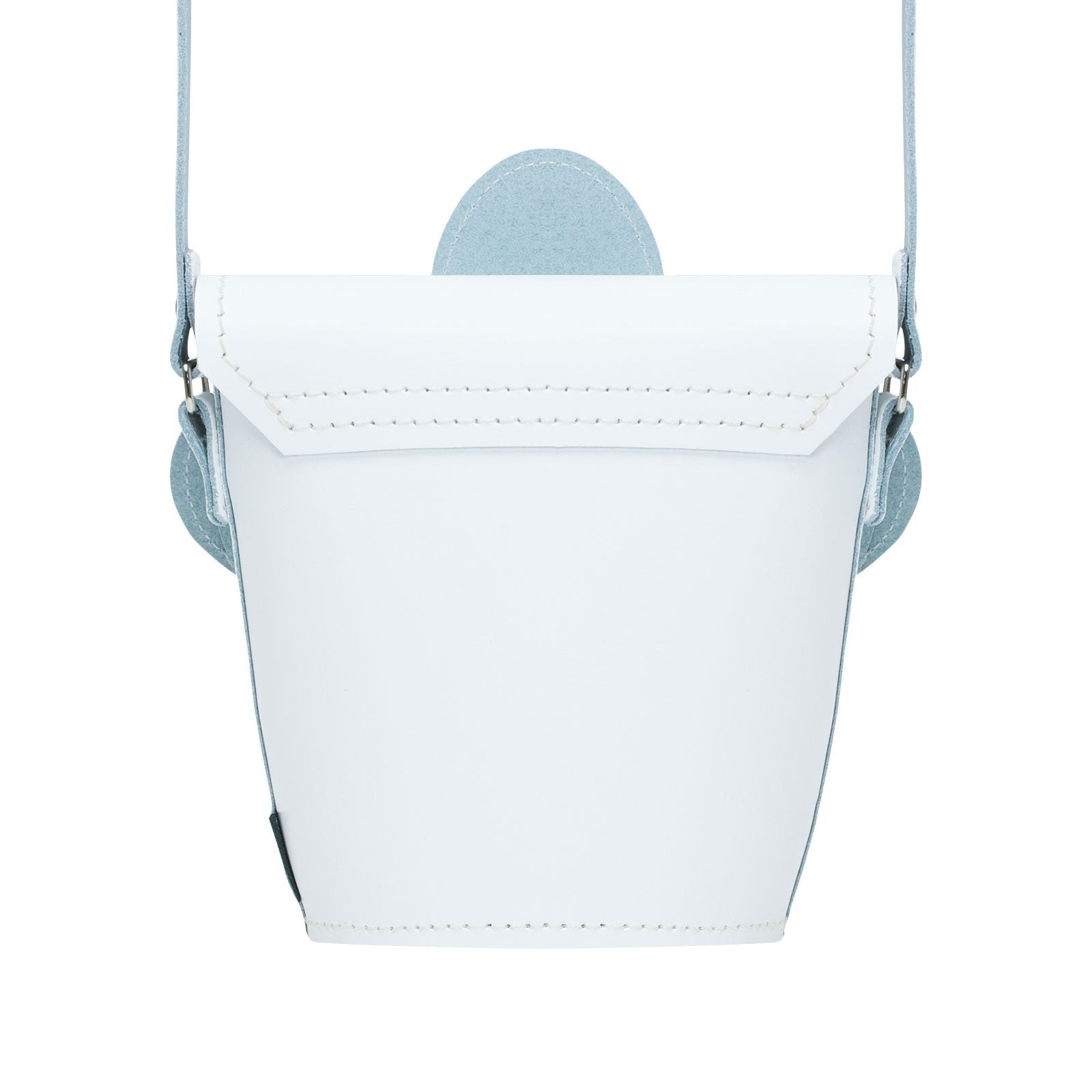 Handmade Leather Daisy Barrel Bag - White