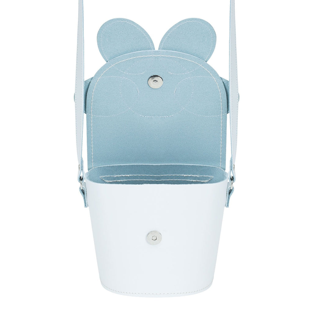 Handmade Leather Daisy Barrel Bag - White