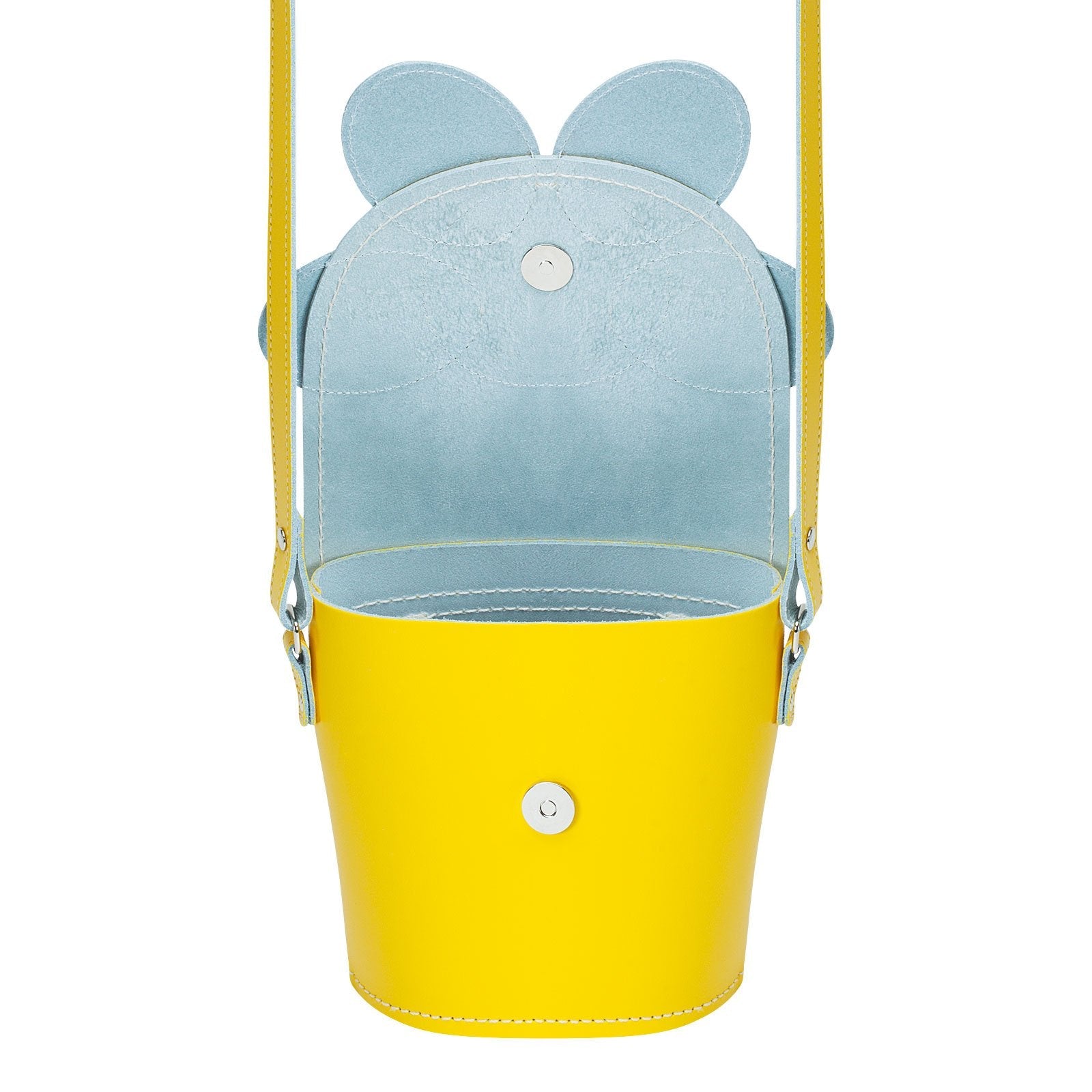 Handmade Leather Daisy Barrel Bag - Pastel Yellow