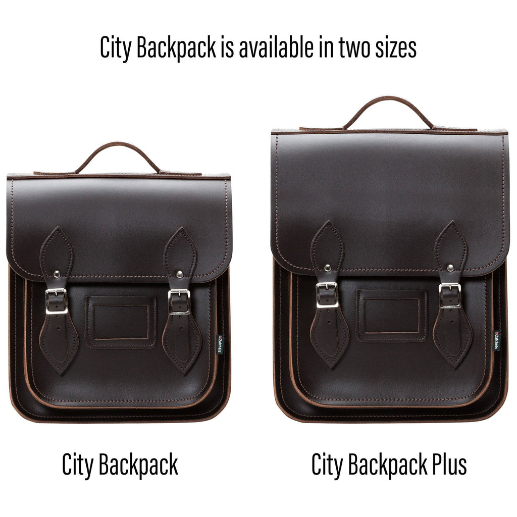 Handmade Leather City Backpack - Dark Brown