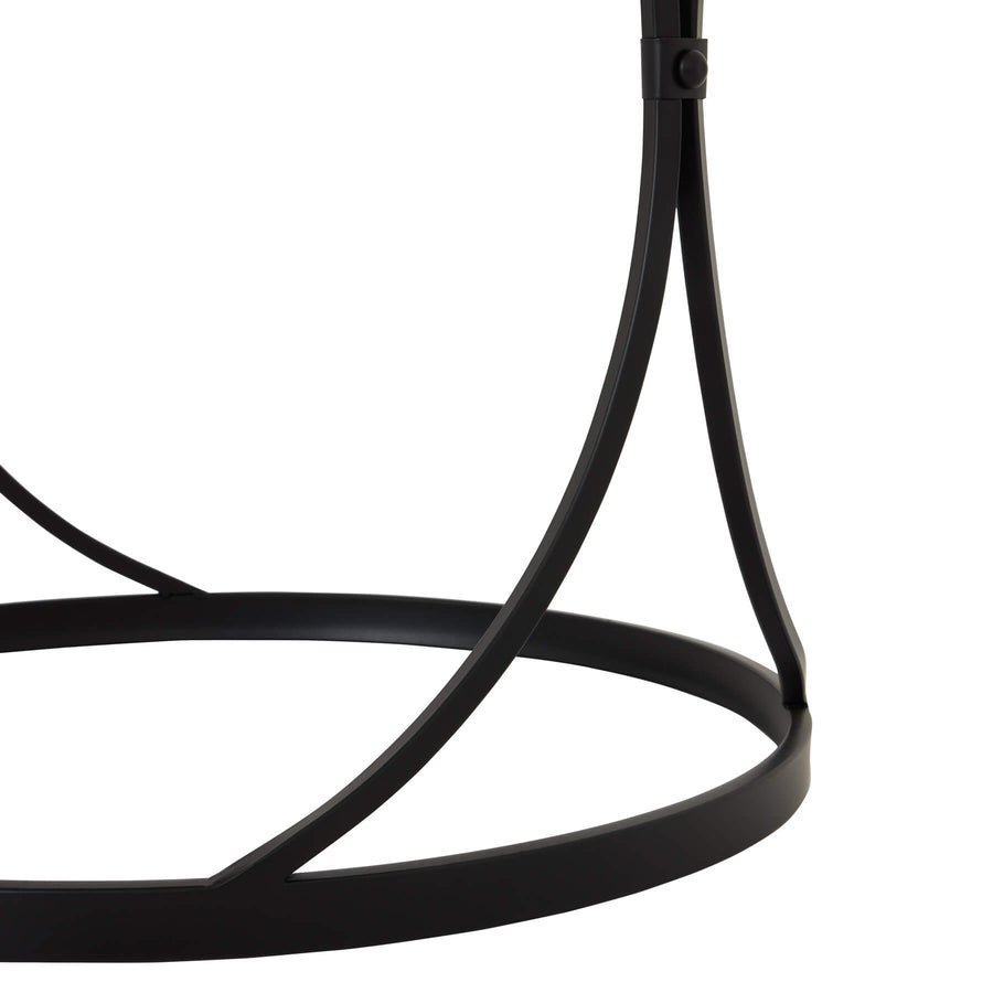 Black metal nesting side tables with mirrored glass surfaces, modern decor accent by Sostter at brixbailey.com
