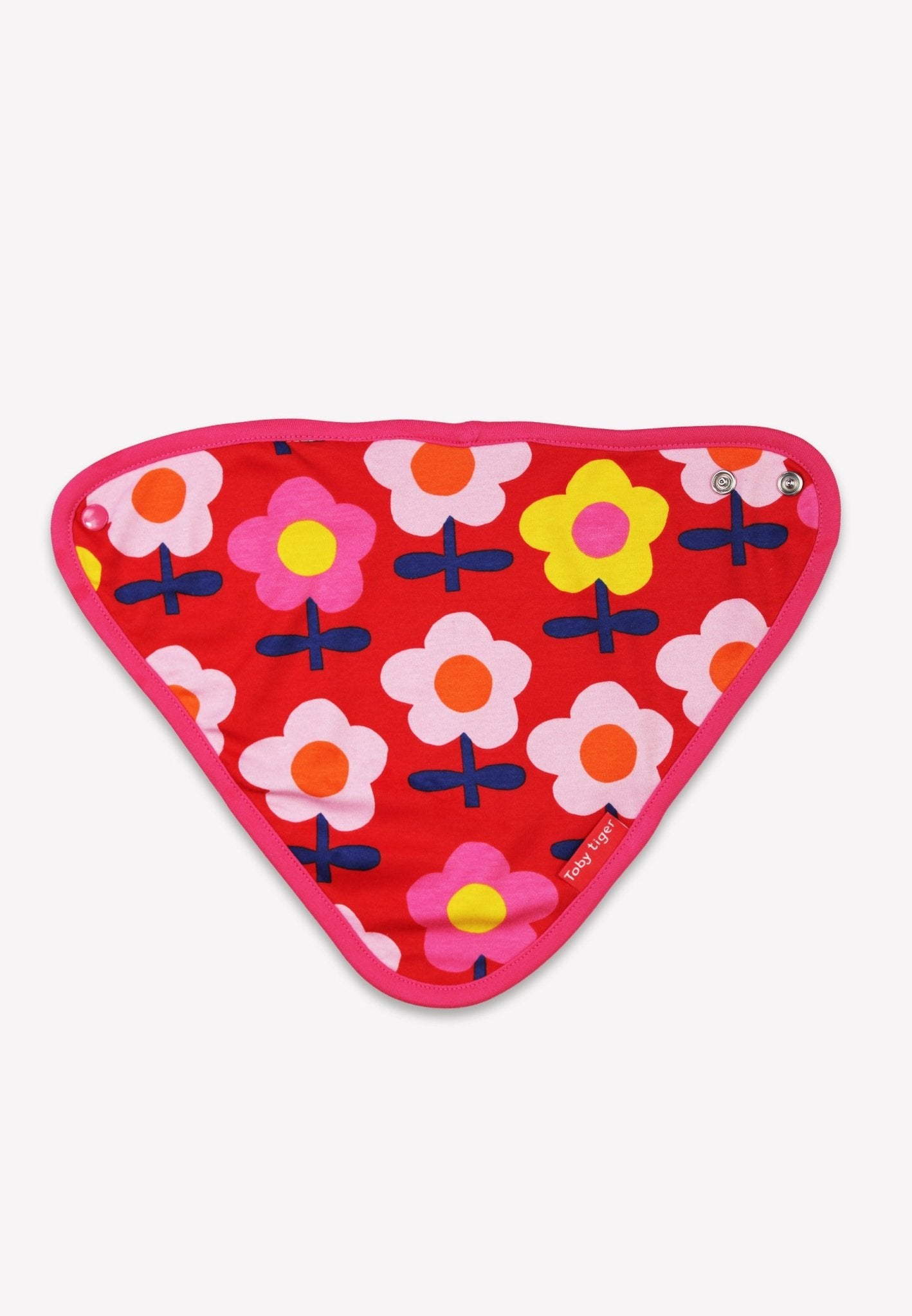 Organic Pink Flower Print Dribble Bib