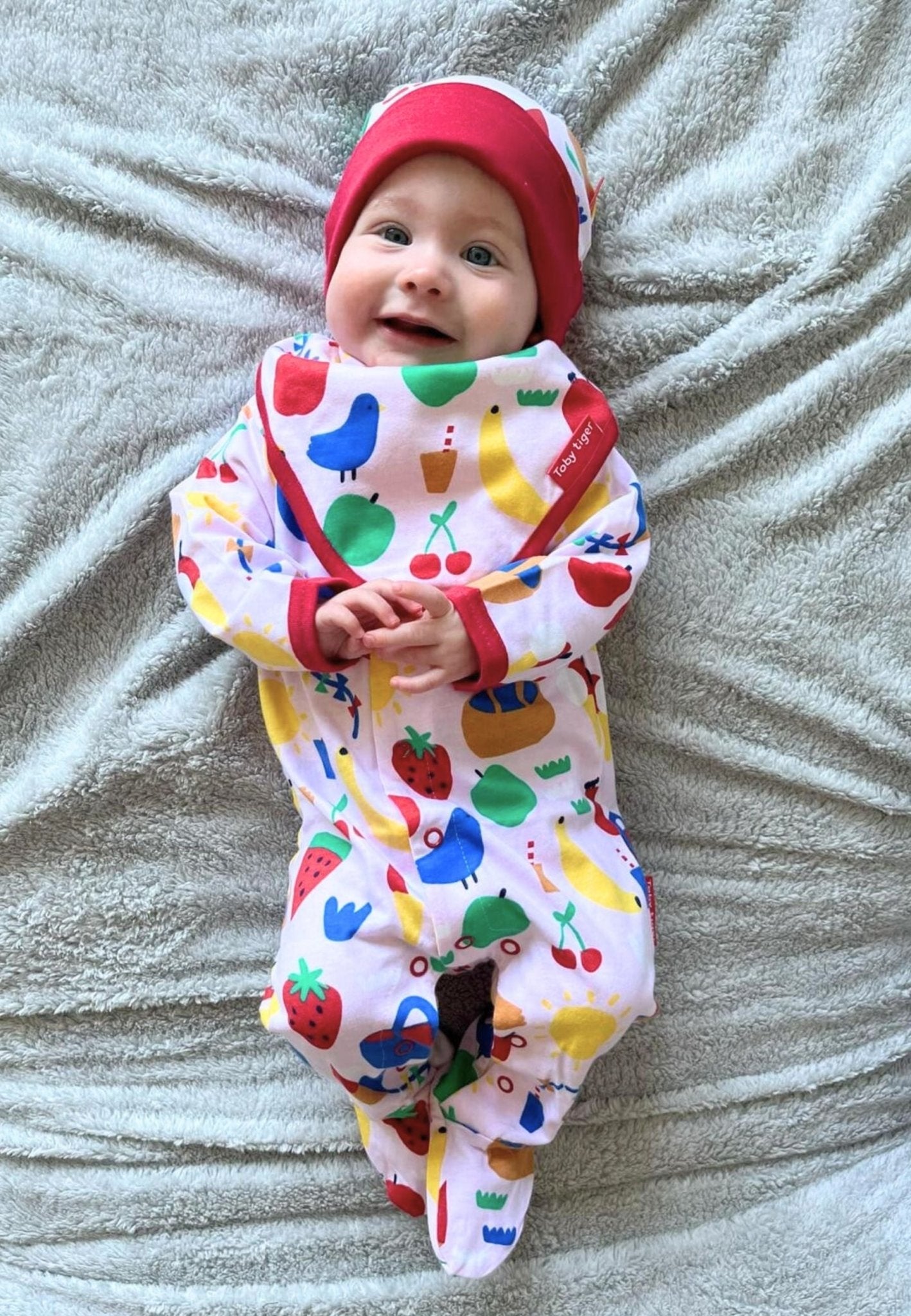 Organic Picnic Print Dribble Bib