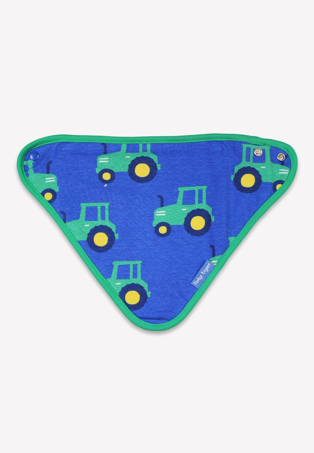 Organic Hillside Tractor Print Dribble Bib