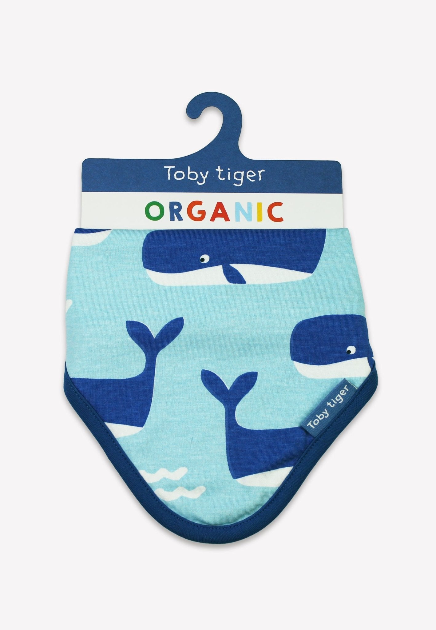 Organic Whale Waves Print Dribble Bib
