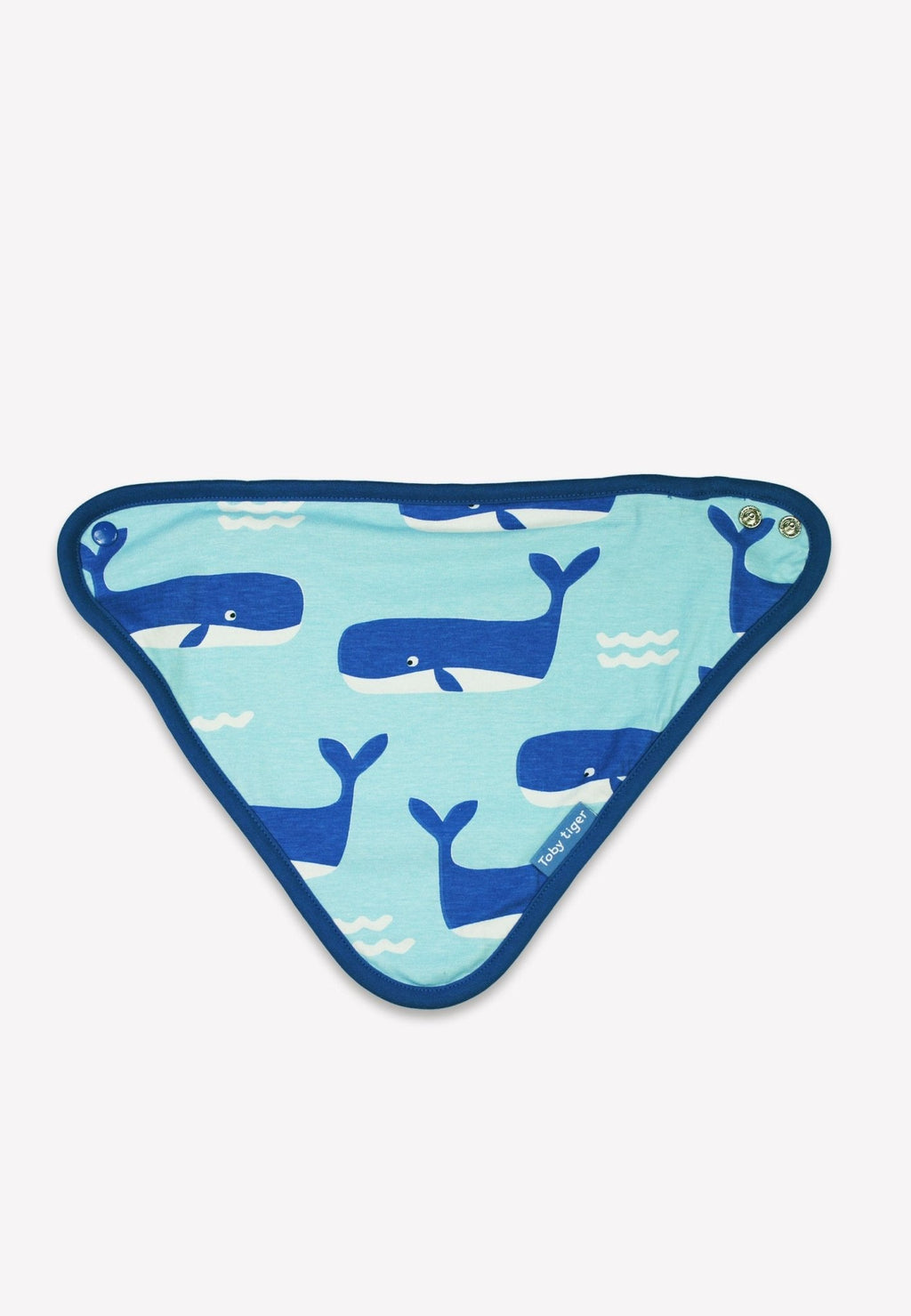 Organic Whale Waves Print Dribble Bib