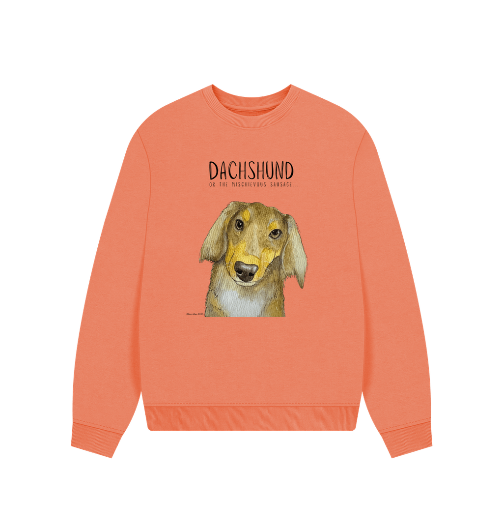 Comfy, Cozy, & Cute: The Long Haired Dachshund Oversized Sweatshirt"