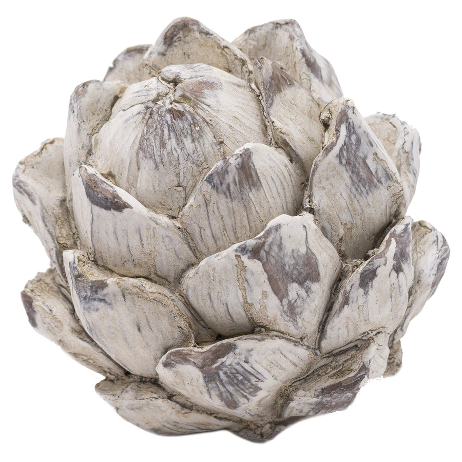 Antique white ceramic artichoke decor, handcrafted for modern or traditional interiors, 11cm tall.   

- **Keywords included:** antique white, ceramic, artichoke decor, handcrafted, modern, traditional, 11cm  
- **Clear description:** Describes material, color, design purpose, and size  
- **SEO & accessibility optimized:** Concise, no redundancy, includes visual details for shoppers by Sostter at brixbailey.com
