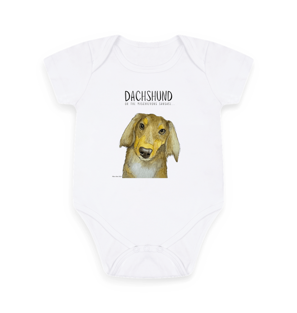 Mischievous Hot Dog Baby Bodysuit – Too Cute to Handle!Long Haired Dachshund