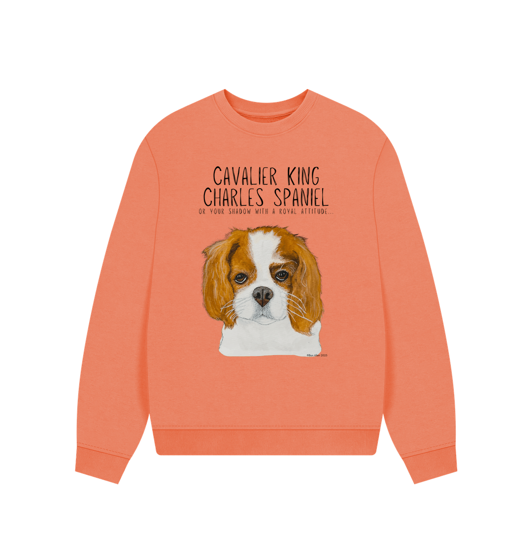 Oversized & Overruled: Eco-Luxe Sweatshirt with Cavalier Queen Energy