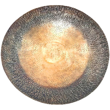 Oversized bronze circular wall plate with intricate detailing, 90cm diameter, modern metallic decor from Zine collection by Sostter at brixbailey.com