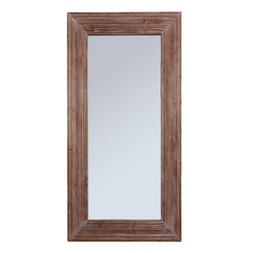 Large Newby washed wood mirror with rustic brown frame, 200cm tall, perfect for living rooms or bedrooms  by Sostter at brixbailey.com